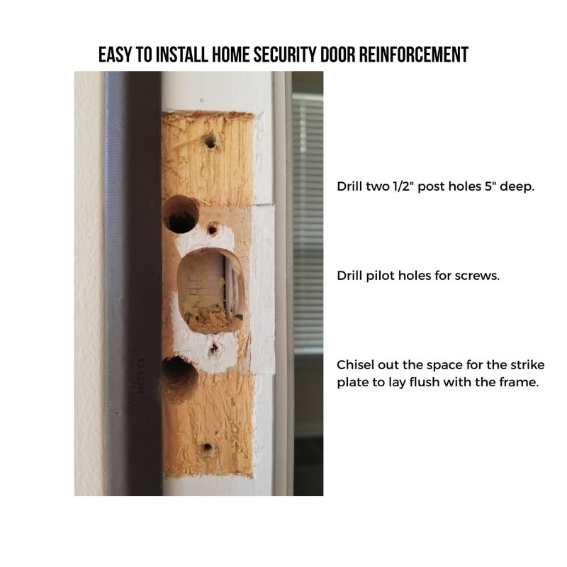 TUFF STRIKE Door Reinforcement Lock | Kick-Proof Deadbolt Strike Plate | Ultimate Home Security & Break-in Prevention | Strengthens Door Frame Against Forced Entry - Image 4